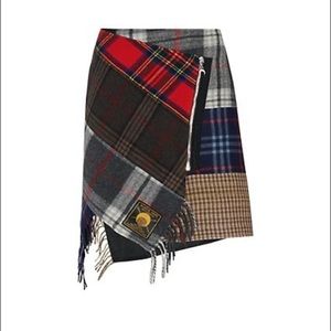 Marine Serre Clashing Tartans Wrap Mini Skirt- Size 42(XL)
